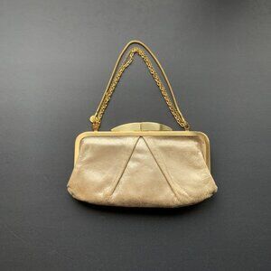 HOBO Gold Clutch - Metallic Distressed Leather